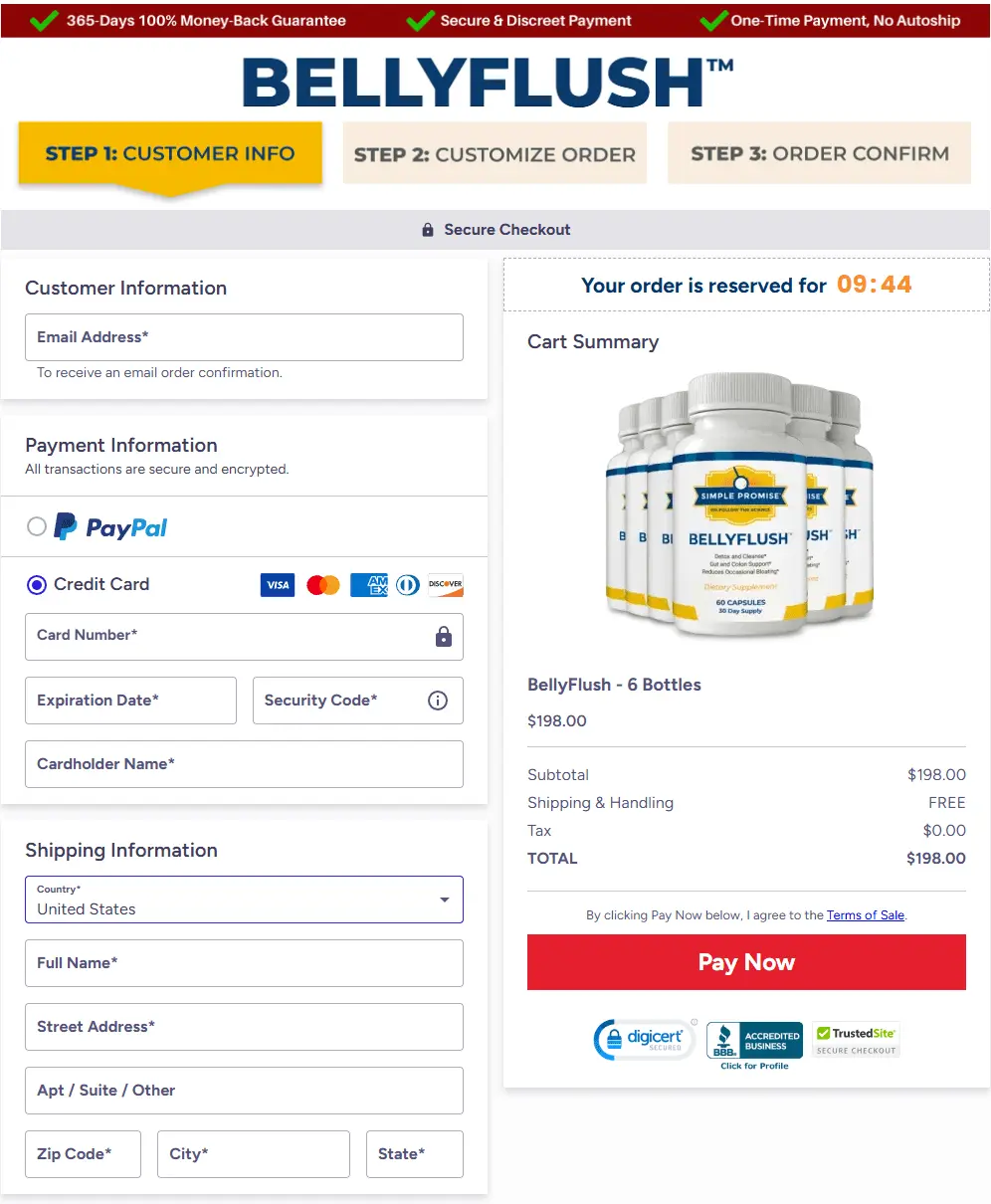 BellyFlush™  Check Out Offer